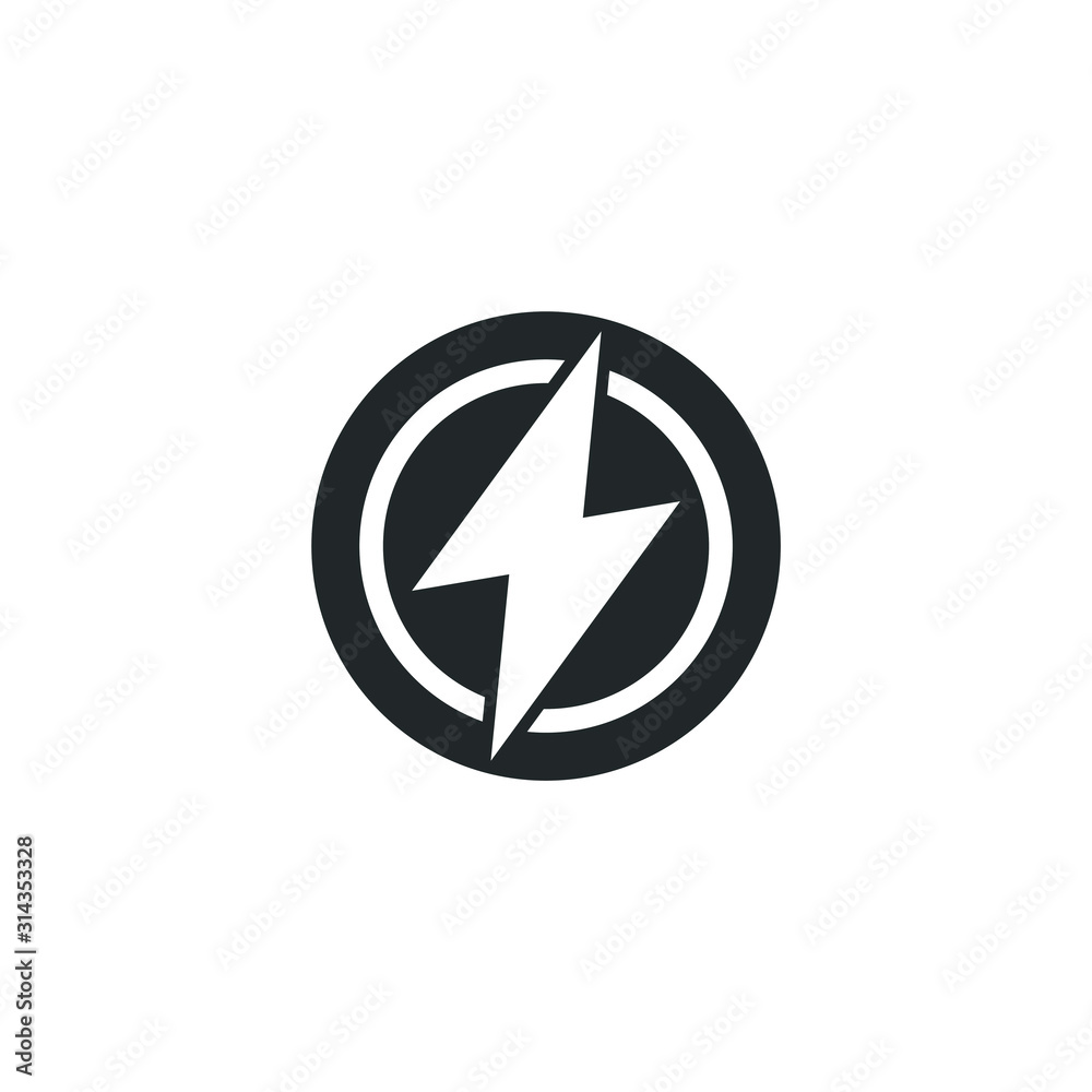Poster lightning, electric power icon template color editable. energy and thunder electricity symbol vector