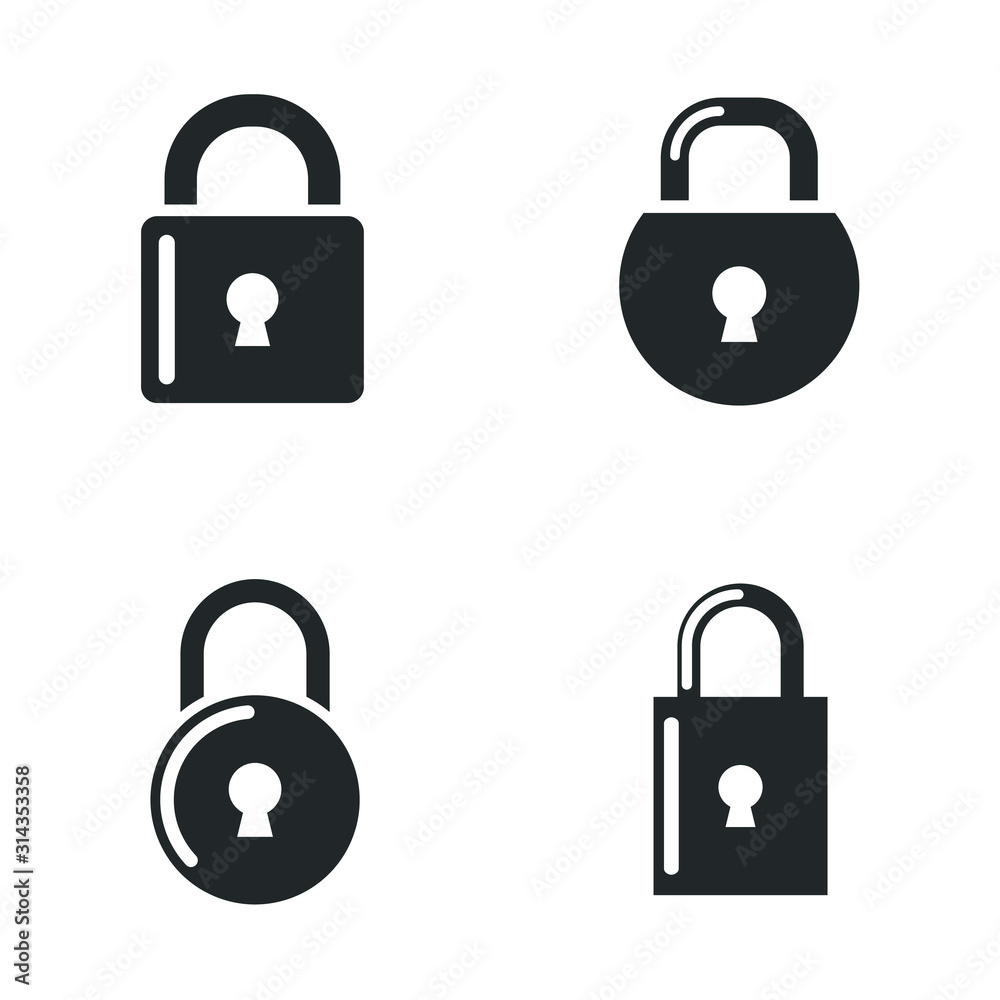 Poster lock icon template color editable. password security symbol vector sign isolated on white background