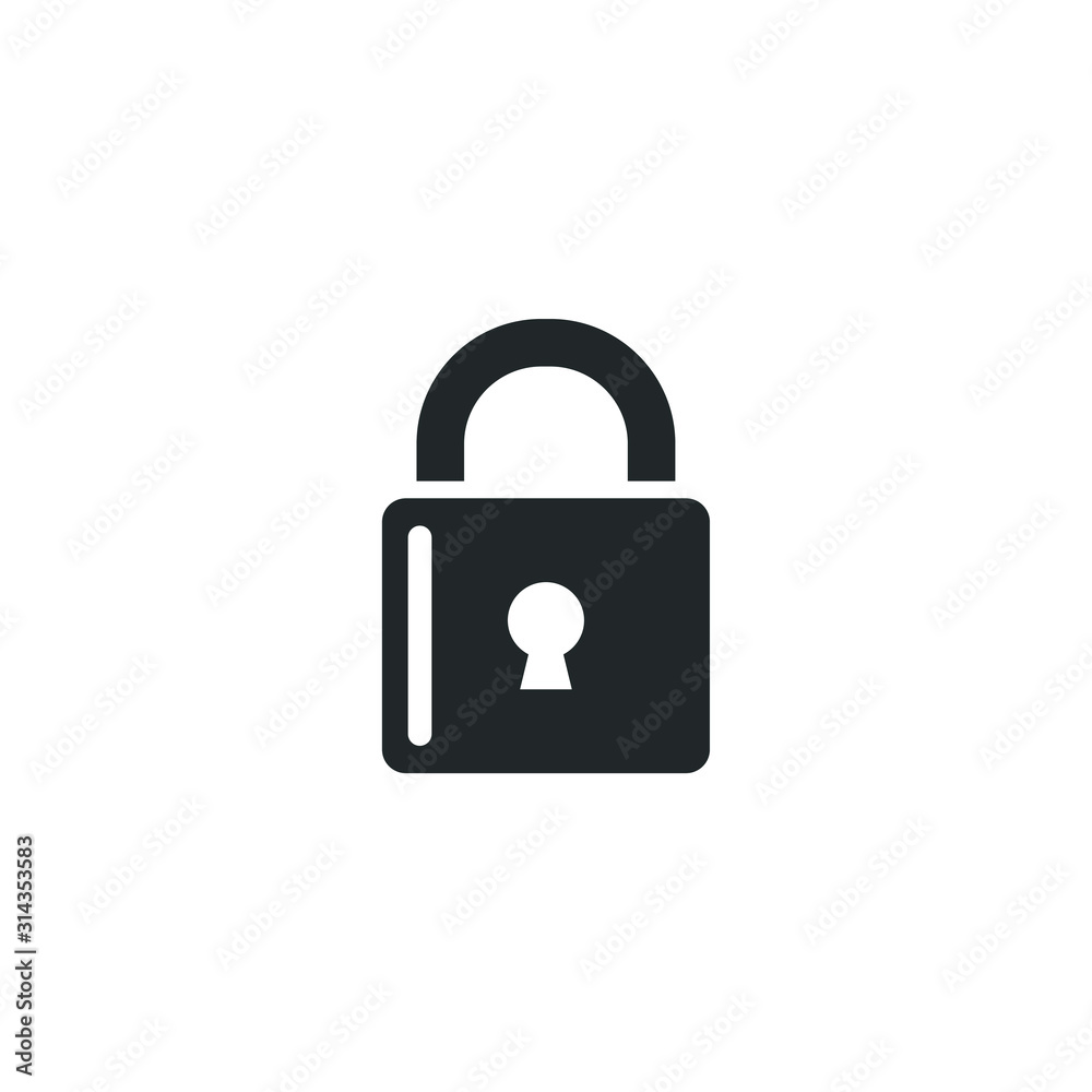 Poster lock icon template color editable. password security symbol vector sign isolated on white background