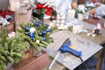Master class on making decorative ornaments. Christmas decor with their own hands. The new year celebration. Flower shop