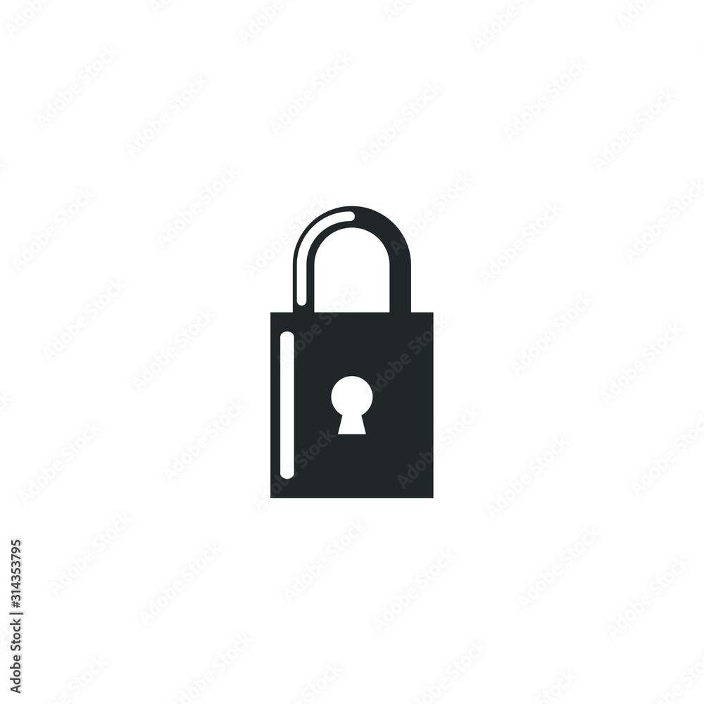 Poster lock icon template color editable. password security symbol vector sign isolated on white background