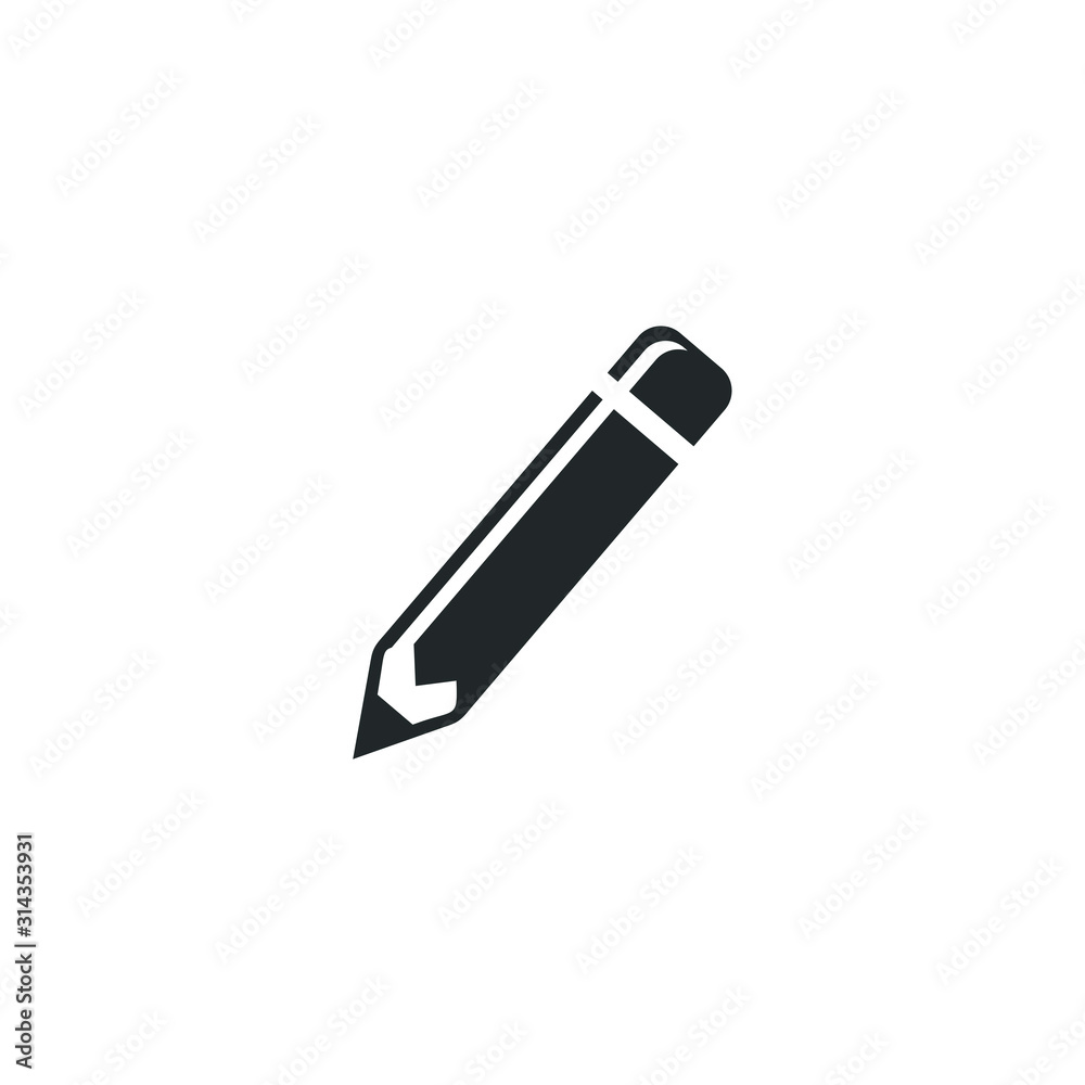 Poster Pencil icon template color editable. Edit symbol vector sign isolated on white background illustration for graphic and web design.