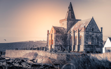 Fototapeta na wymiar St. Monans Kirk church, Fife, Scotland 2019. built in 1362