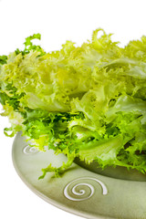 metal tray with fresh salad