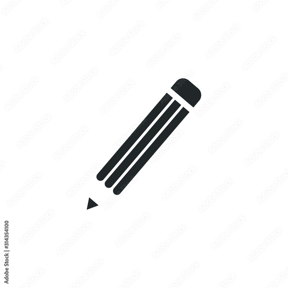 Aufkleber Pencil icon template color editable. Edit symbol vector sign isolated on white background illustration for graphic and web design.