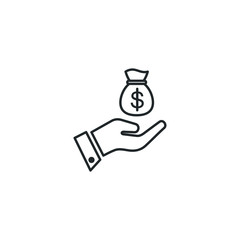 Earn money icon. Pictograph of money on hand icon template color editable. Pictograph of money on hand symbol vector sign isolated on white background illustration for graphic and web design.