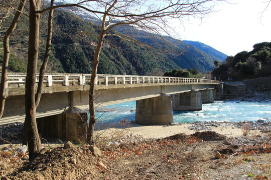 Korakou bridge in Acheloos river in Karditsa region in Epirus, Greece