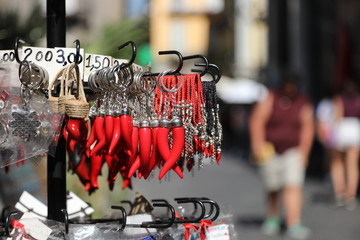red cornets for sale in Naples City in Italy