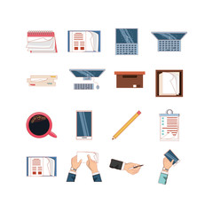 Isolated office icon set vector design