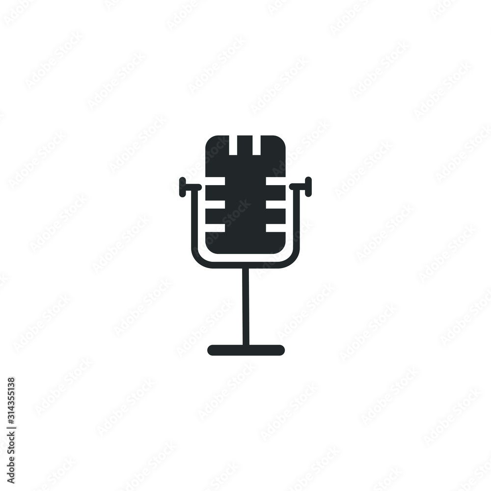 Poster microphone icon template color editable. podcast symbol vector sign isolated on white background ill