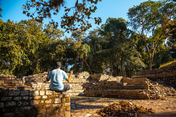 Enjoying the temples of Copan Ruinas. Honduras