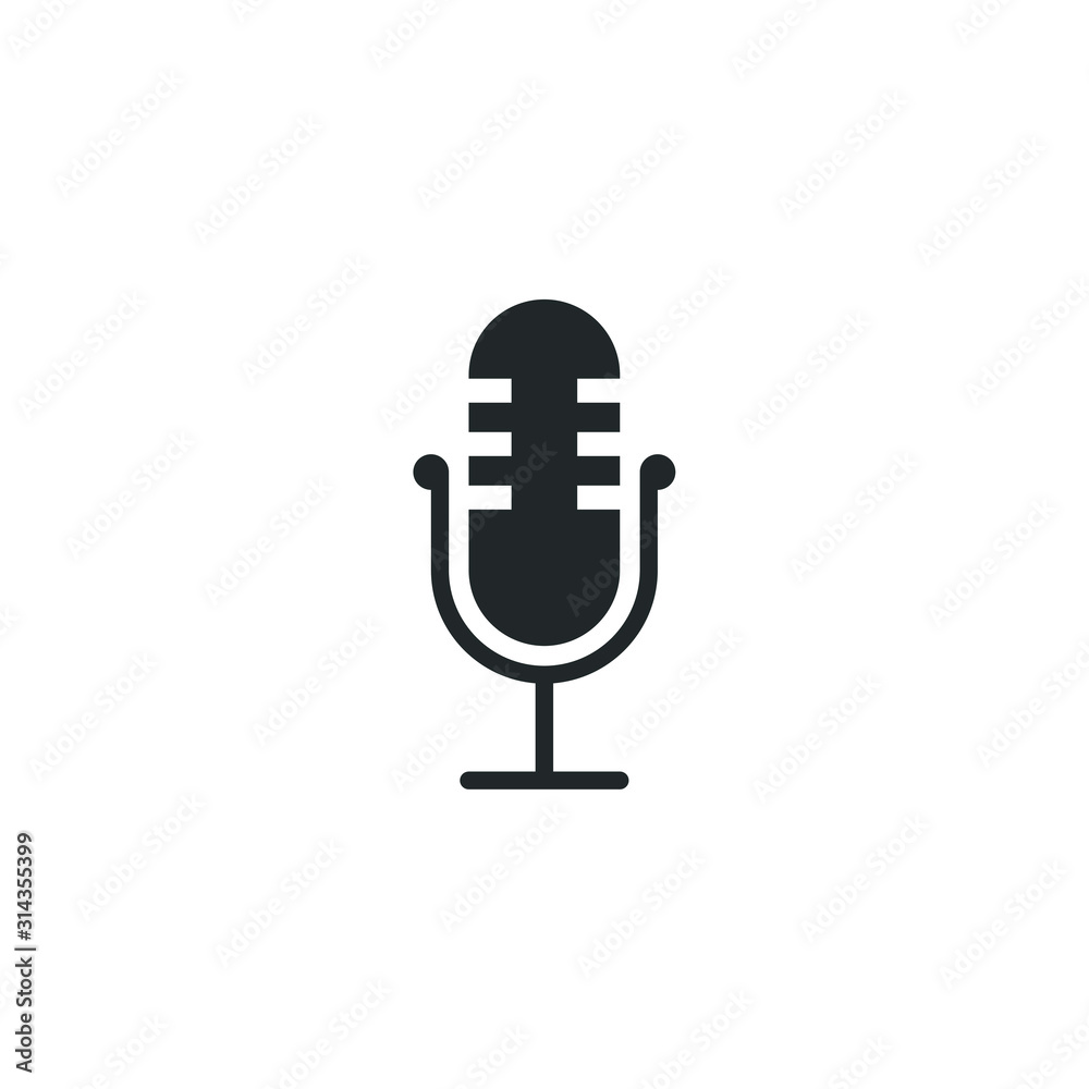 Leinwandbilder microphone icon template color editable. podcast symbol vector sign isolated on white background ill