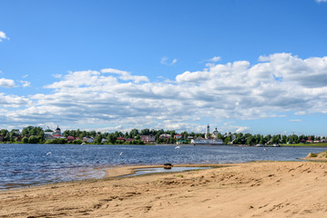 View of the city of Myshkin from the Volga river