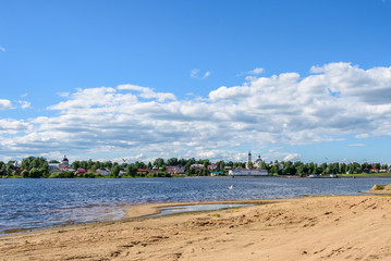 View of the city of Myshkin from the Volga river