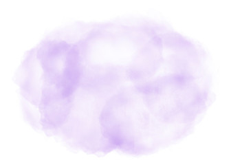 Purple watercolor brush splash cloud background. Subtle ethereal delicate backdrop on white background. Digital abstract illustration artwork with copy space.