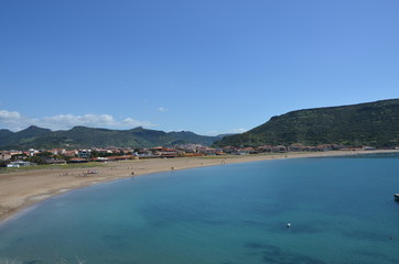 The view of Bosa Marina, Sardinia
