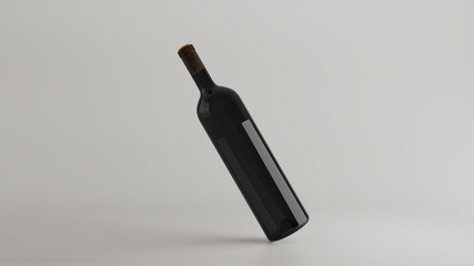 Wine bottle mock up. 3D render illustration for mock up and commercials.