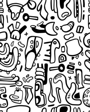 abstract pattern black and white comic funny cartoon hand drawn