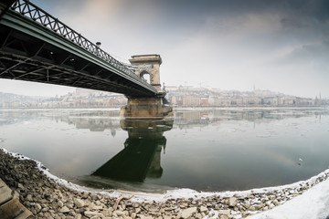 Ice flowing on river Danube