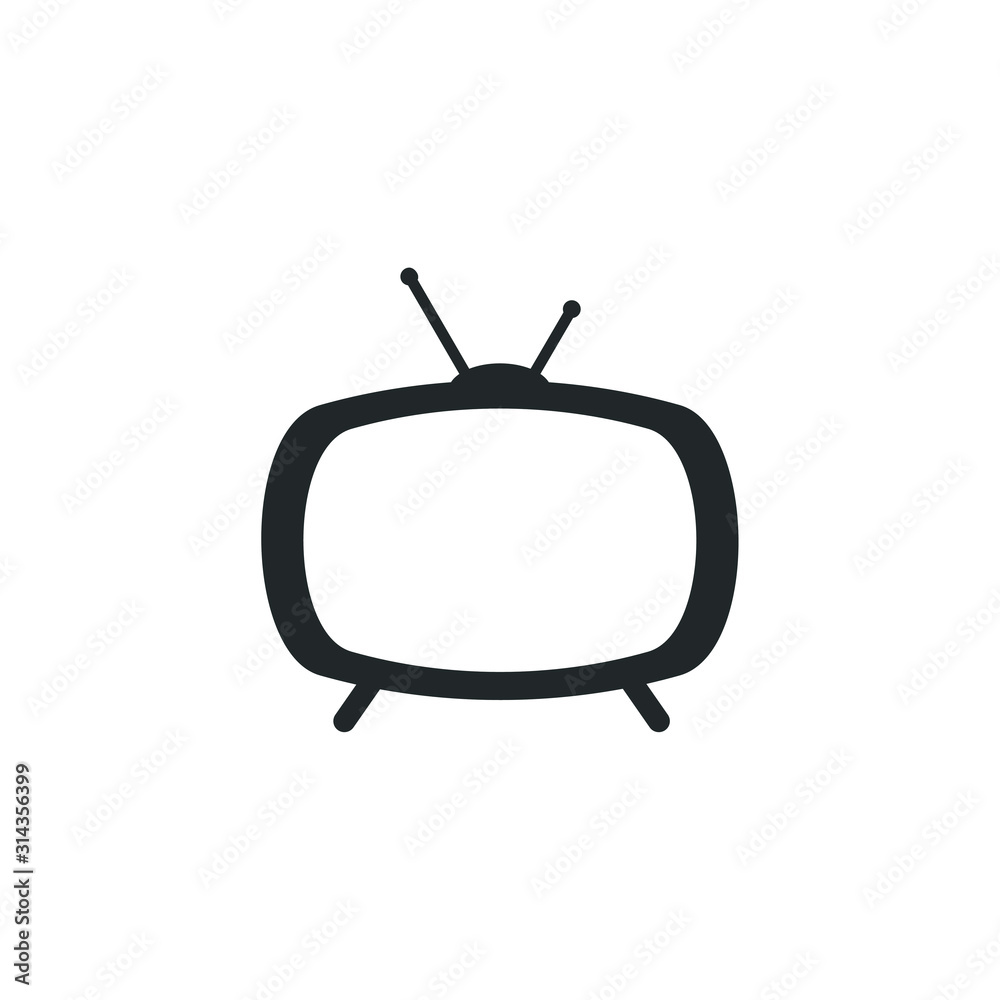 Poster Television icon template color editable. Tv symbol vector sign isolated on white background illustration for graphic and web design.