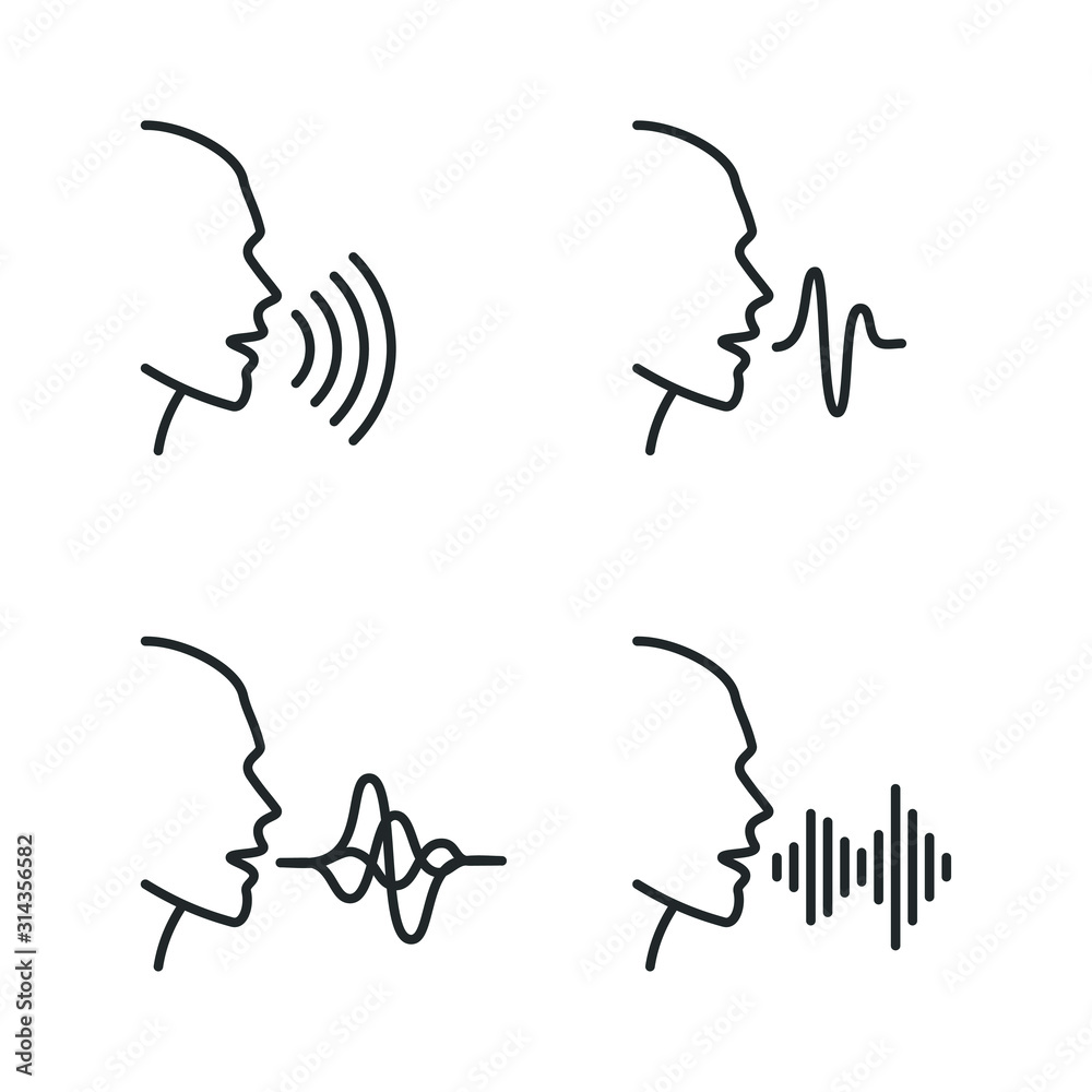 Fototapete voice recognition concept. voice control icon template color editable. voice recognition symbol vect