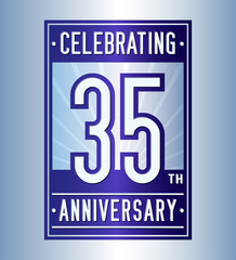 35 years logo design template. Anniversary vector and illustration.