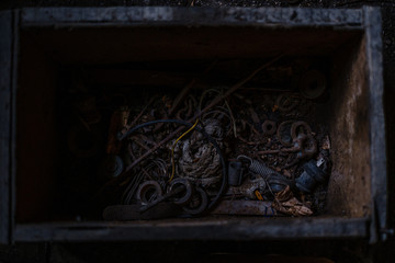 old abandoned house interior with broken furniture and empty windows