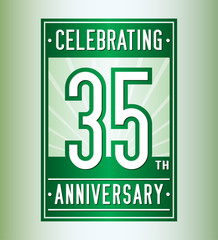 35 years logo design template. Anniversary vector and illustration.