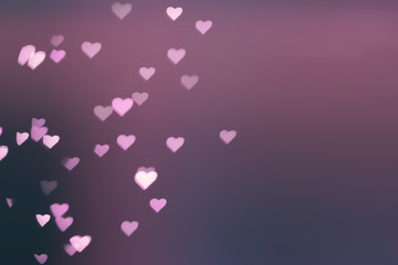 Pink heart bokeh background, Love Valentine day concept