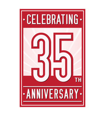 35 years logo design template. Anniversary vector and illustration.