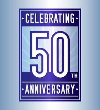 50 years logo design template. Anniversary vector and illustration.