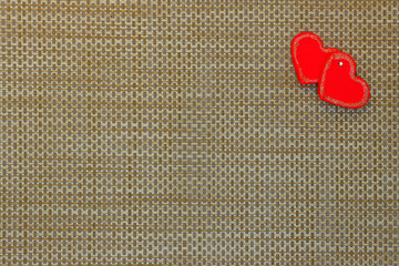 Greeting card with two hearts