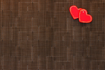 Greeting card with two hearts