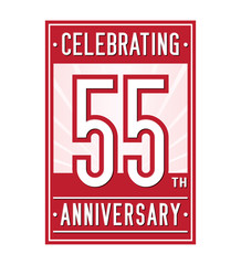 55 years logo design template. Anniversary vector and illustration.
