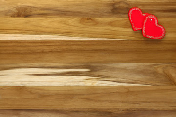 Greeting card with two hearts