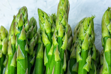 Fresh green asparagus closeup. Fresh healthy diet plant.