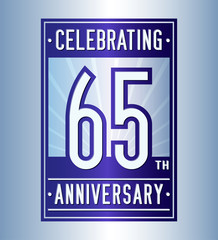 65 years logo design template. Anniversary vector and illustration.