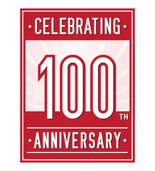 100 years logo design template. Anniversary vector and illustration.