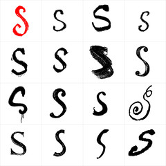  Vector letters. Hand drawn letters. Letters drawn using spray can, inkpen, highlighters and others materials. Variety materials, lines and devices. Set of templates.