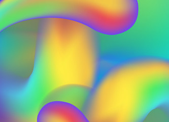 Abstract background with gradient color shapes. Liquid color cover. Holographic element.