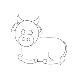 Isolated cute cow