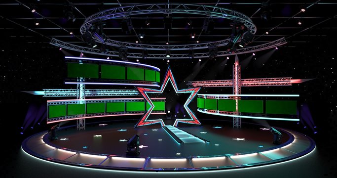 Virtual TV Studio Entertainment 4  Virtual sets that are required for any modern show for TV channels.  Format: UHD - 4096x2160  Click on the username to see our other products.  Enjoy.