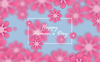 8 March. International Women's Day. Happy Mother's Day design concept celebration with beauty pink background for use element poster, cover, banner, greeting card