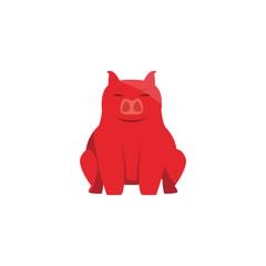 Isolated chinese pig vector design