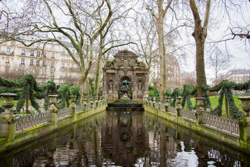 Fototapeta na wymiar The Medici Fountain of Luxembourg Gardens in Paris, France