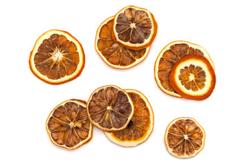 dried fruits on a white background