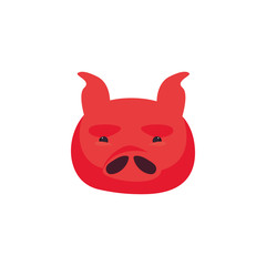 Isolated chinese pig vector design