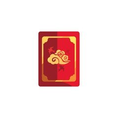 Isolated chinese red card vector design