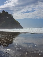 waves breaking on the beach