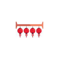 Isolated chinese lamps vector design